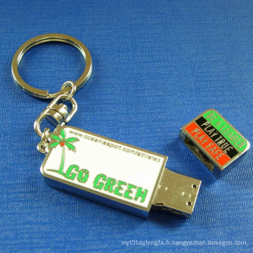 Porte-clés USB, anneau clé en émail personnalisé (GZHY-KC-020)